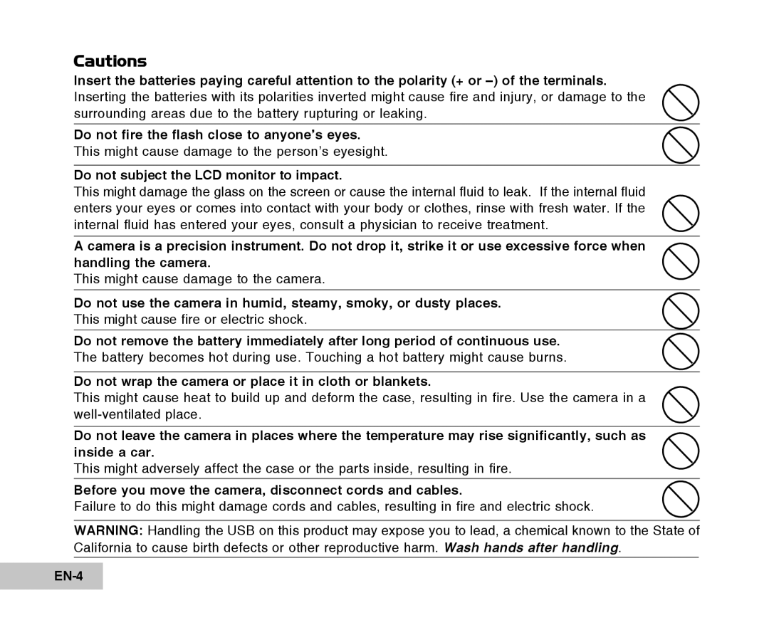 Vivitar Tripod/Video Equipment manual Do not subject the LCD monitor to impact, EN-4 