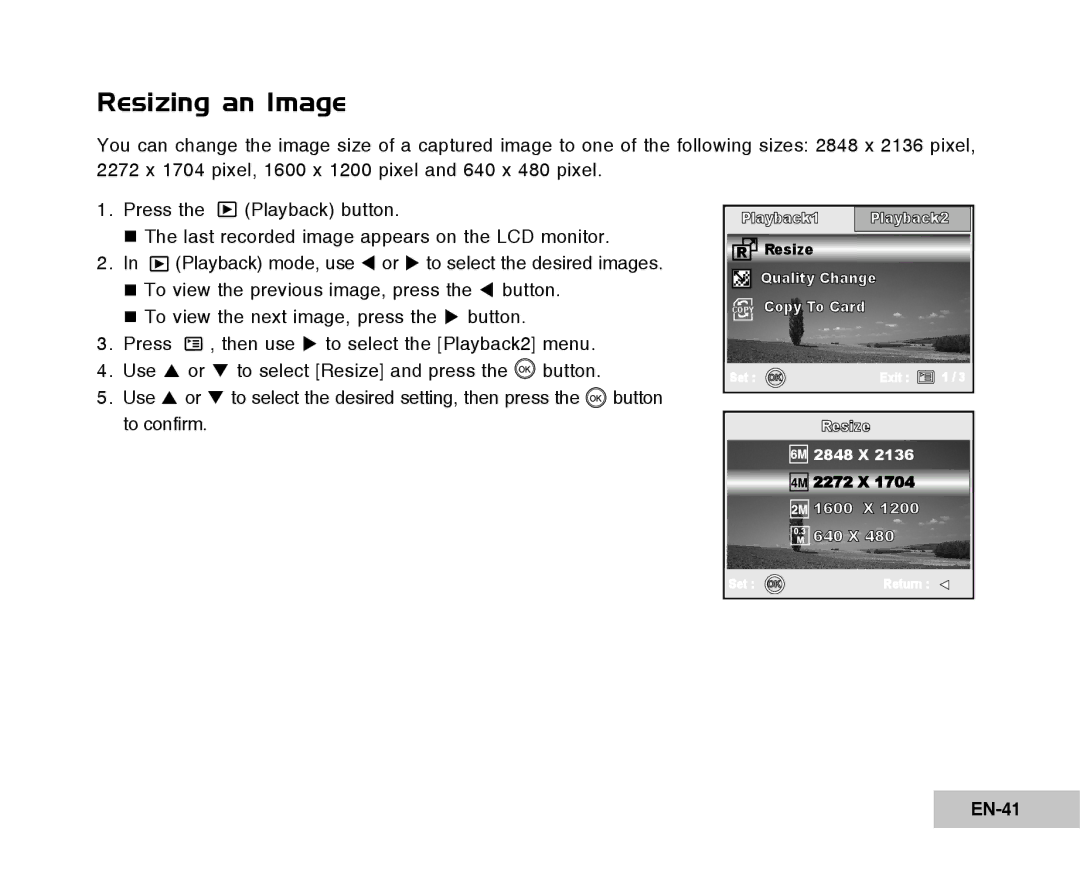 Vivitar Tripod/Video Equipment manual Resizing an Image, EN-41 