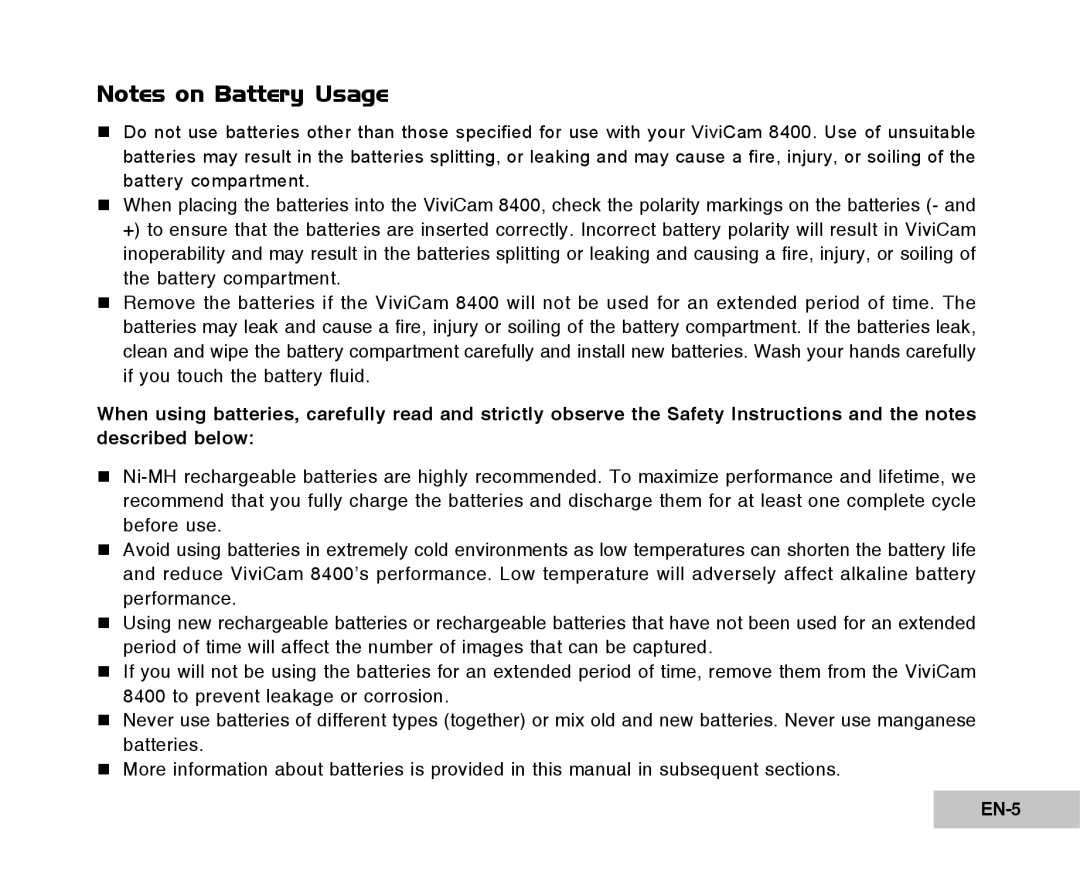 Vivitar Tripod/Video Equipment manual EN-5 