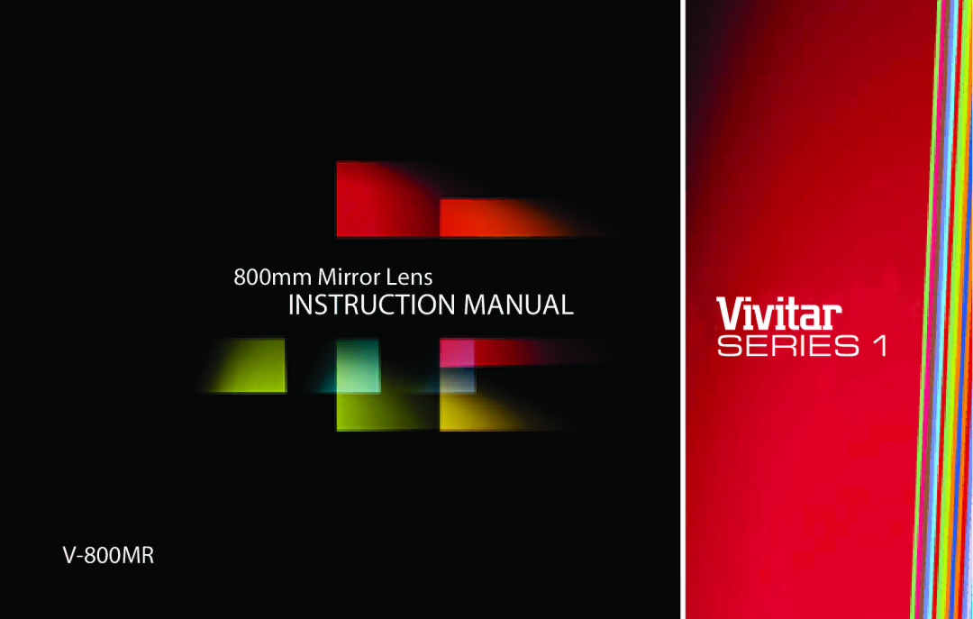 Vivitar V-800MR instruction manual 800mm Mirror Lens 800MR 