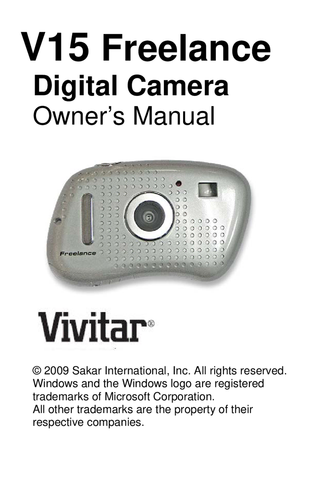 Vivitar owner manual V15 Freelance 