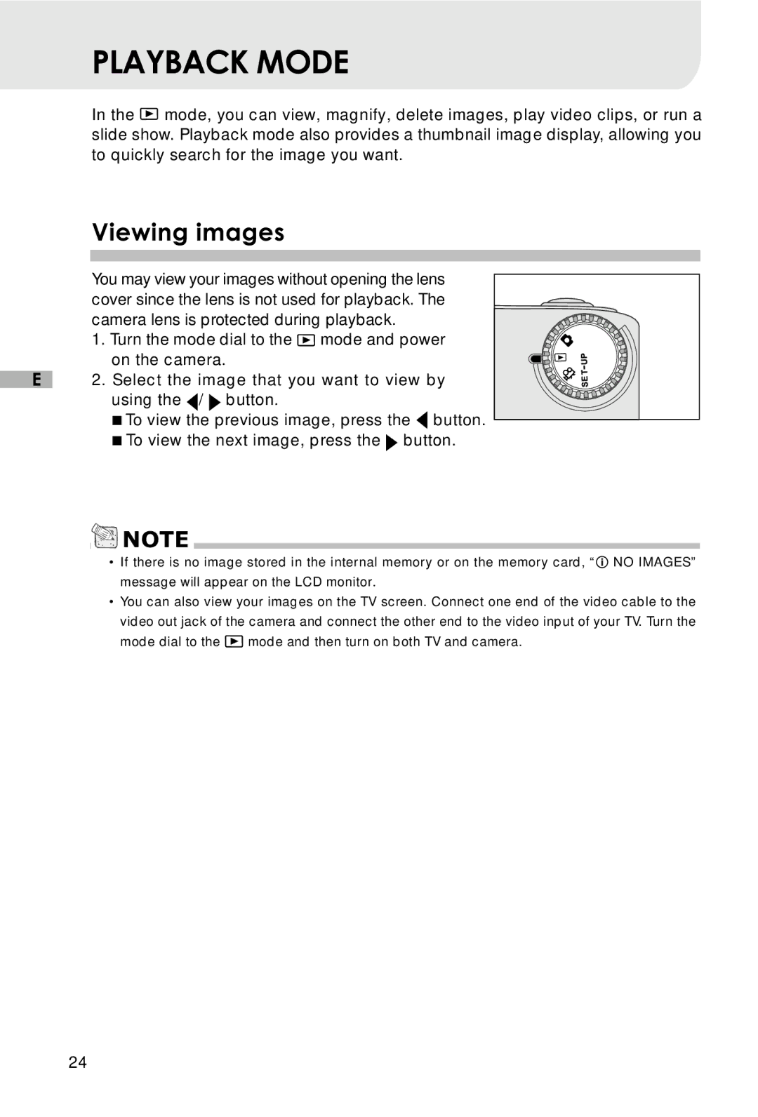 Vivitar V3625 user manual Playback Mode, Viewing images 