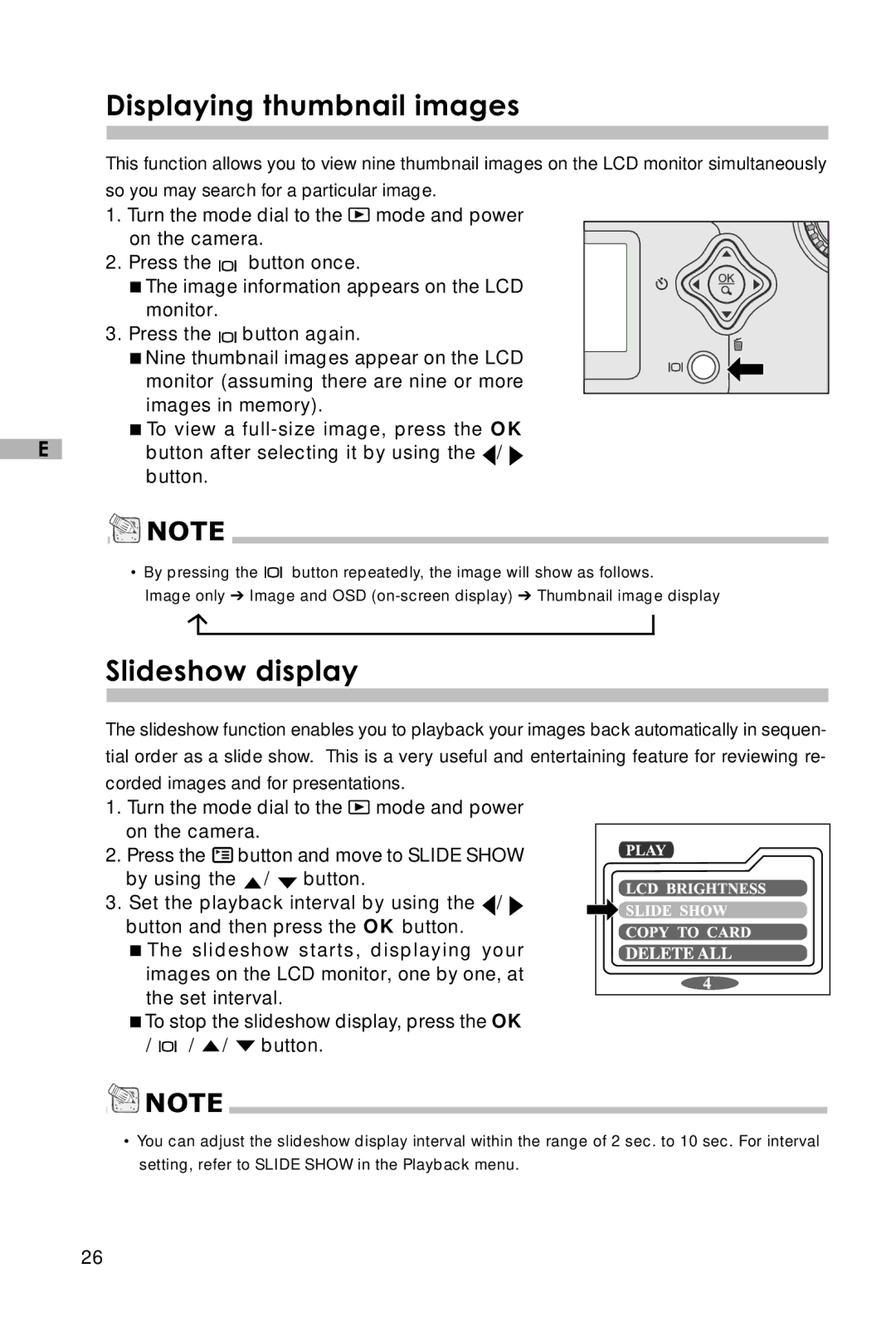 Vivitar V3625 user manual Displaying thumbnail images, Slideshow display 