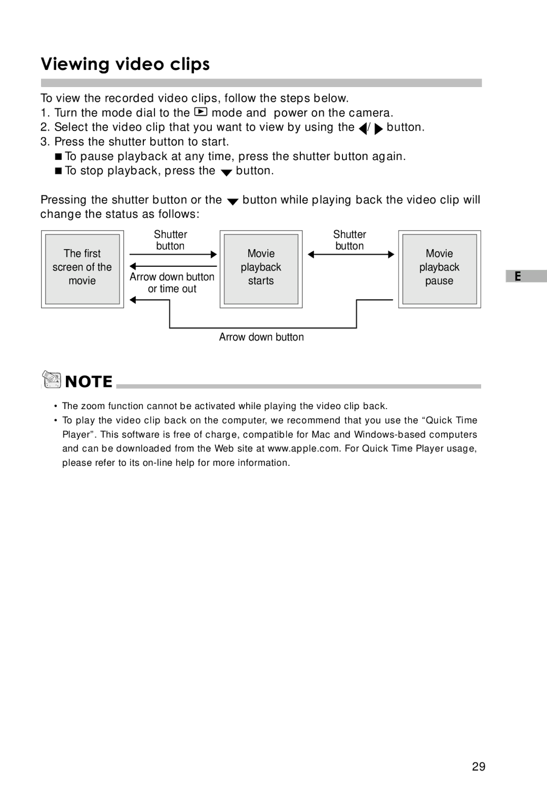 Vivitar V3625 user manual Viewing video clips 