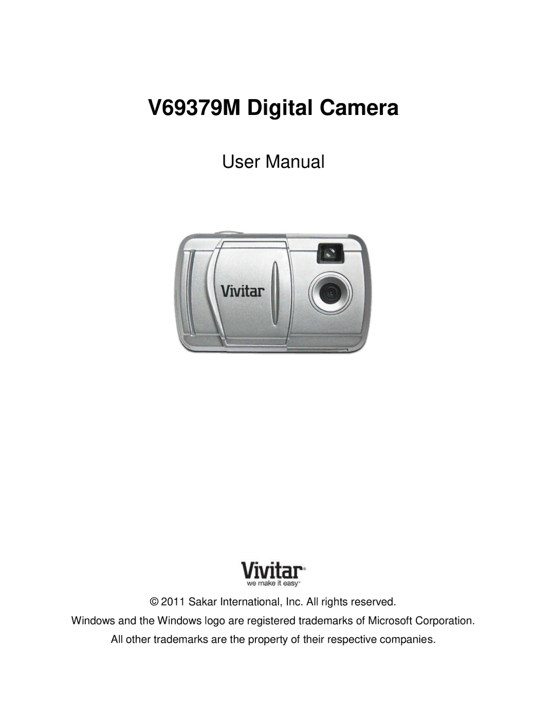 Vivitar user manual V69379M Digital Camera 