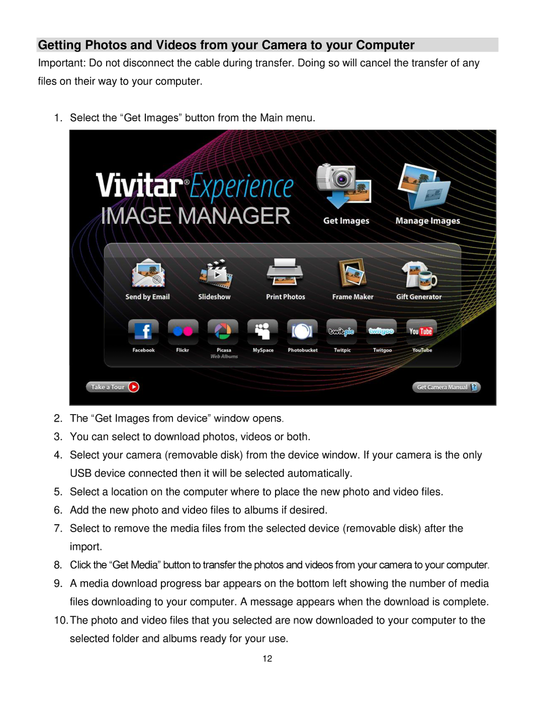 Vivitar V69379M user manual Getting Photos and Videos from your Camera to your Computer 