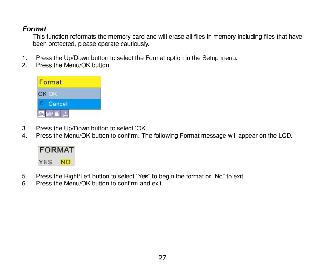 Vivitar V8690 user manual Format 