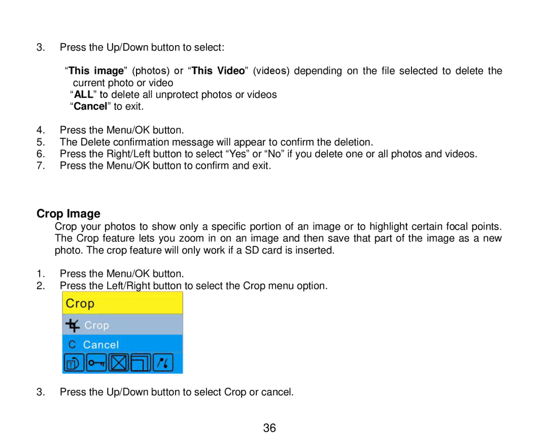 Vivitar V8690 user manual Crop Image 