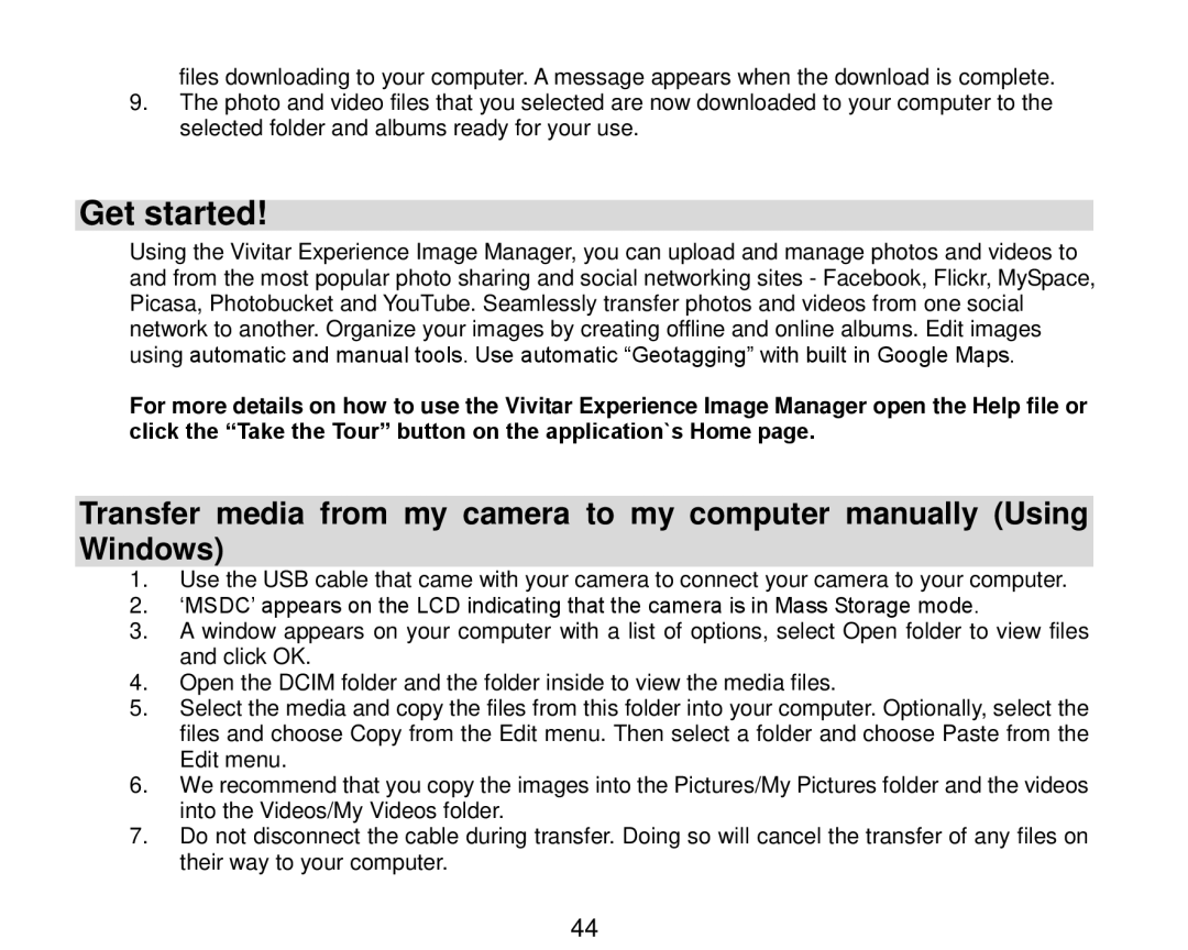 Vivitar V8690 user manual Get started 