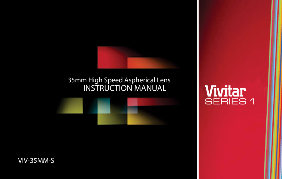 Vivitar VIV-35MM-S instruction manual Instruction Manual, 35mm High Speed Aspherical Lens 