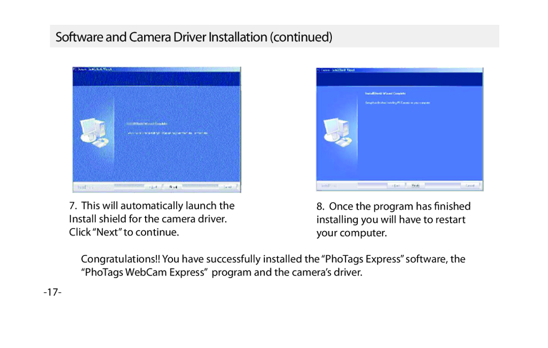 Vivitar VIV-CV-1025V instruction manual Software and Camera Driver Installation 