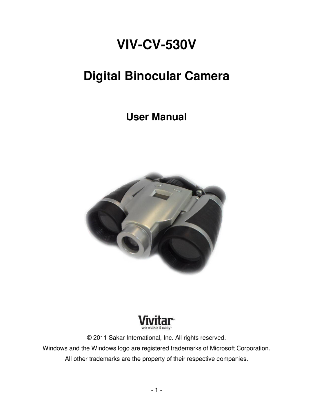 Vivitar viv-cv-530v user manual VIV-CV-530V 