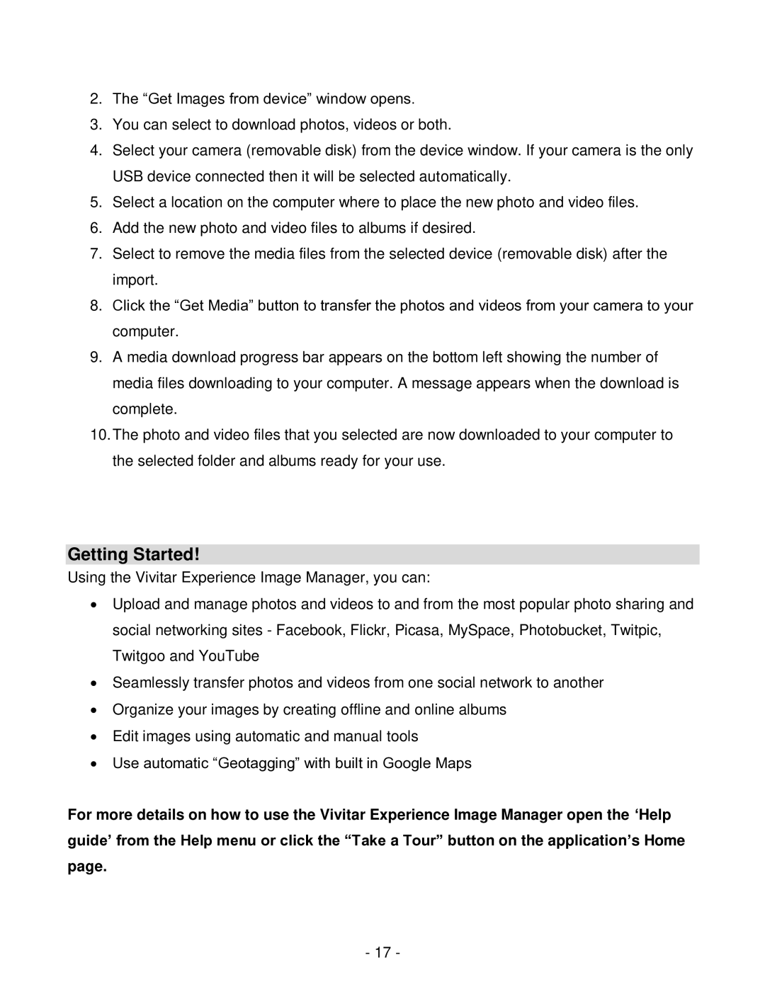 Vivitar viv-cv-530v user manual Getting Started 