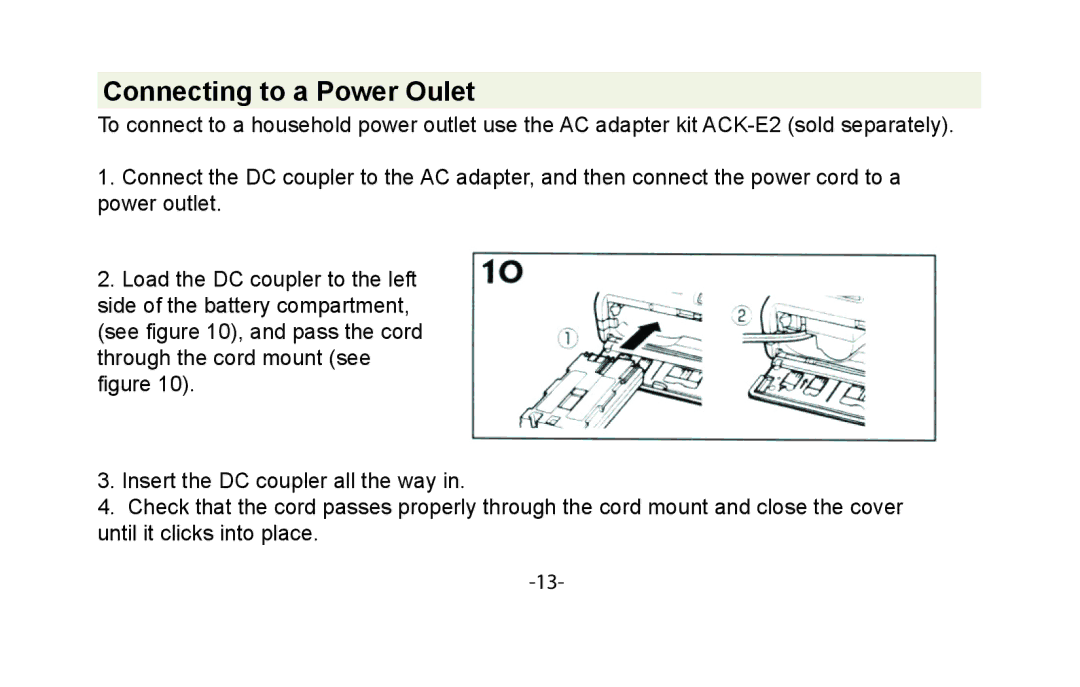 Vivitar VIV-PG-5DMII instruction manual Connecting to a Power Oulet 