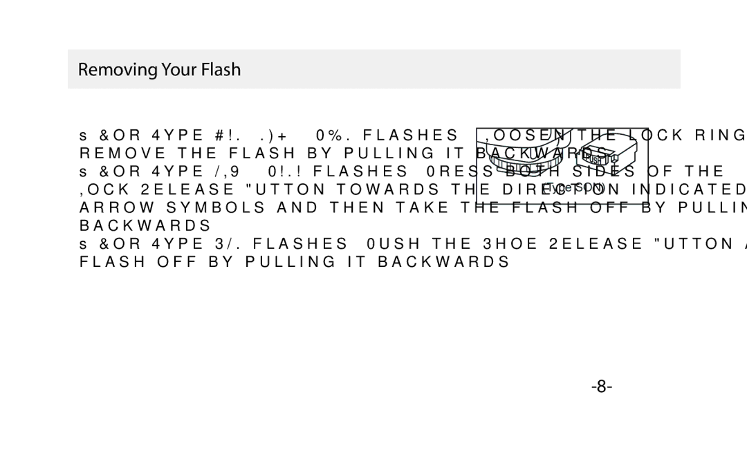 Vivitar VIV-PRO-648 instruction manual Removing Your Flash 