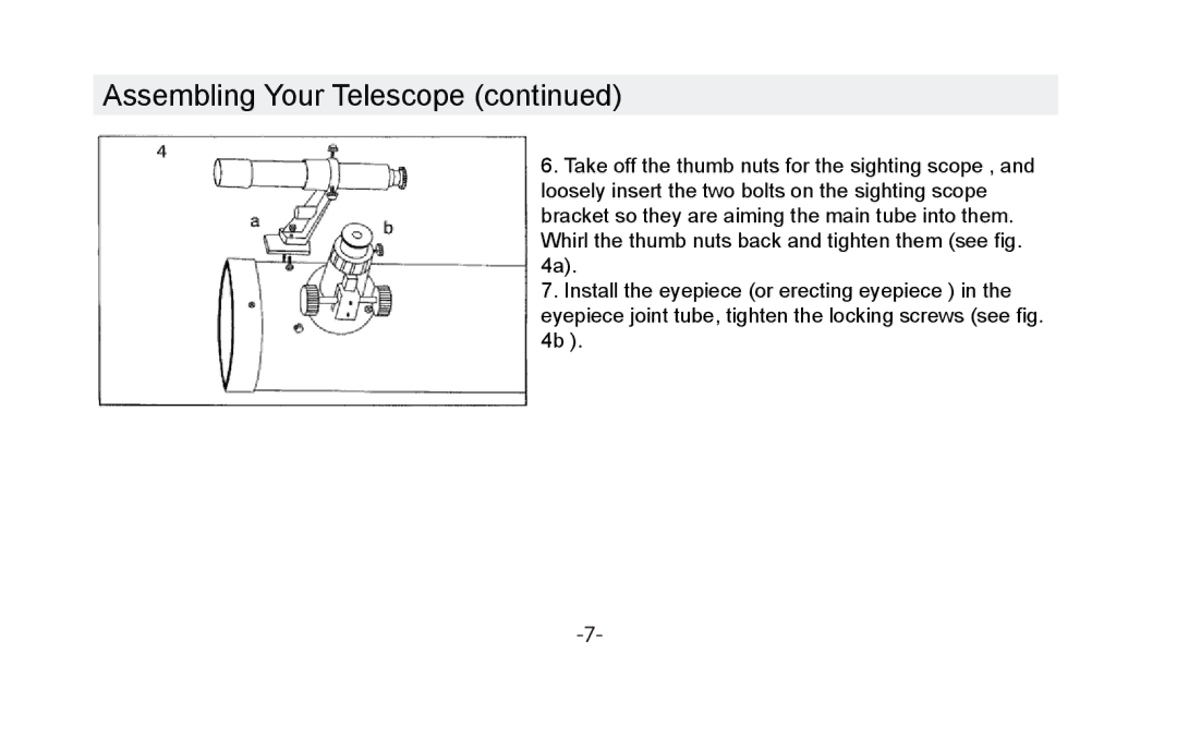 Vivitar VIV-TEL-76700 instruction manual Assembling Your Telescope 