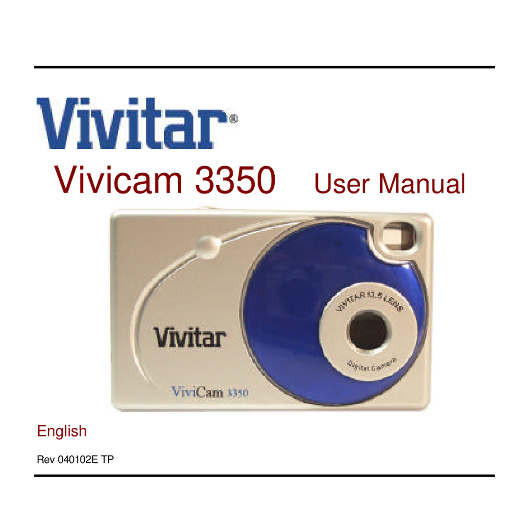 Vivitar viviCam 3350 user manual English 