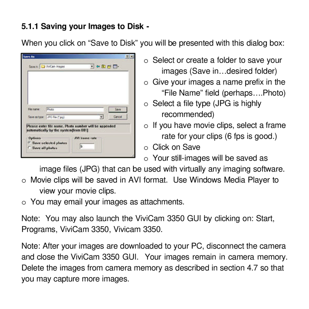 Vivitar viviCam 3350 user manual Saving your Images to Disk 