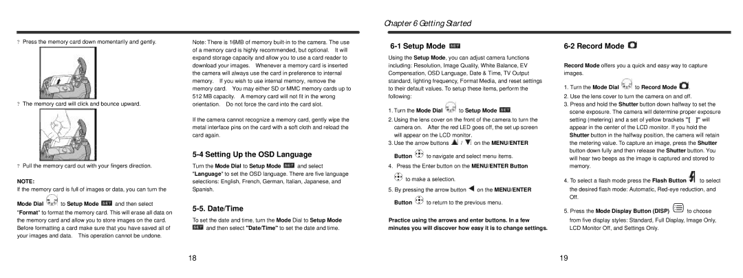 Vivitar Vivicam 3695 user manual Setting Up the OSD Language, Date/Time, Mode Dial to Setup Mode and then select 