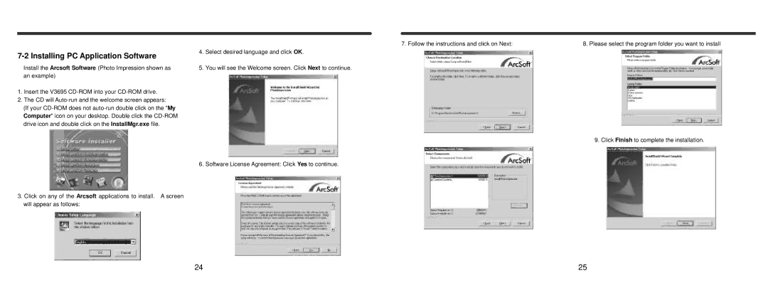 Vivitar Vivicam 3695 user manual Installing PC Application Software 