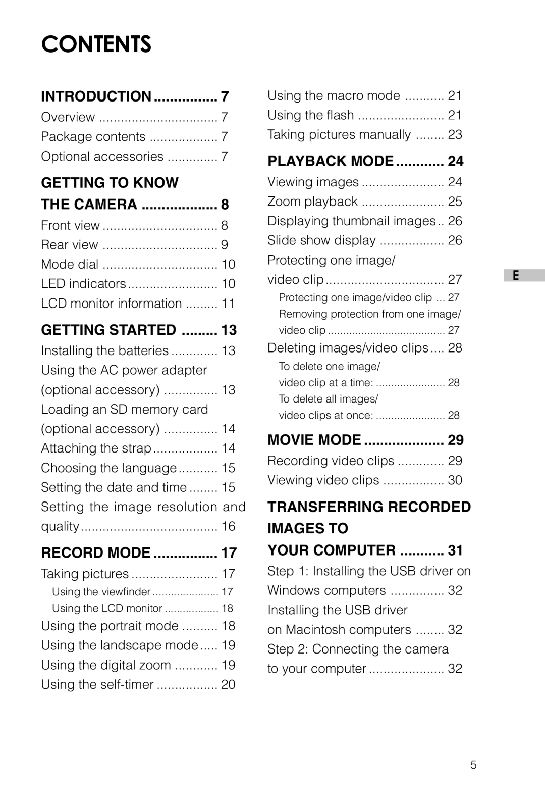 Vivitar Vivicam 3715 user manual Contents 