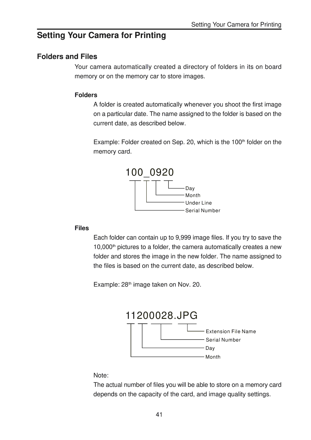 Vivitar ViviCam 3730 manual Setting Your Camera for Printing, Folders and Files 