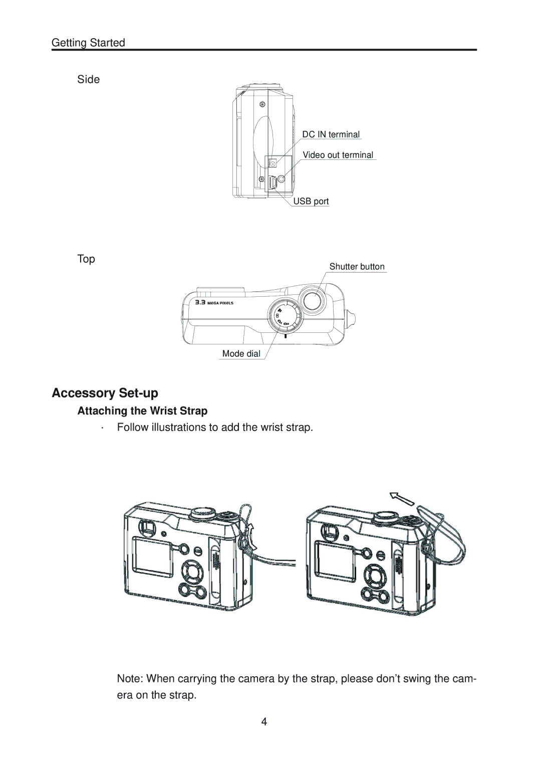 Vivitar ViviCam 3730 manual Accessory Set-up, Attaching the Wrist Strap 