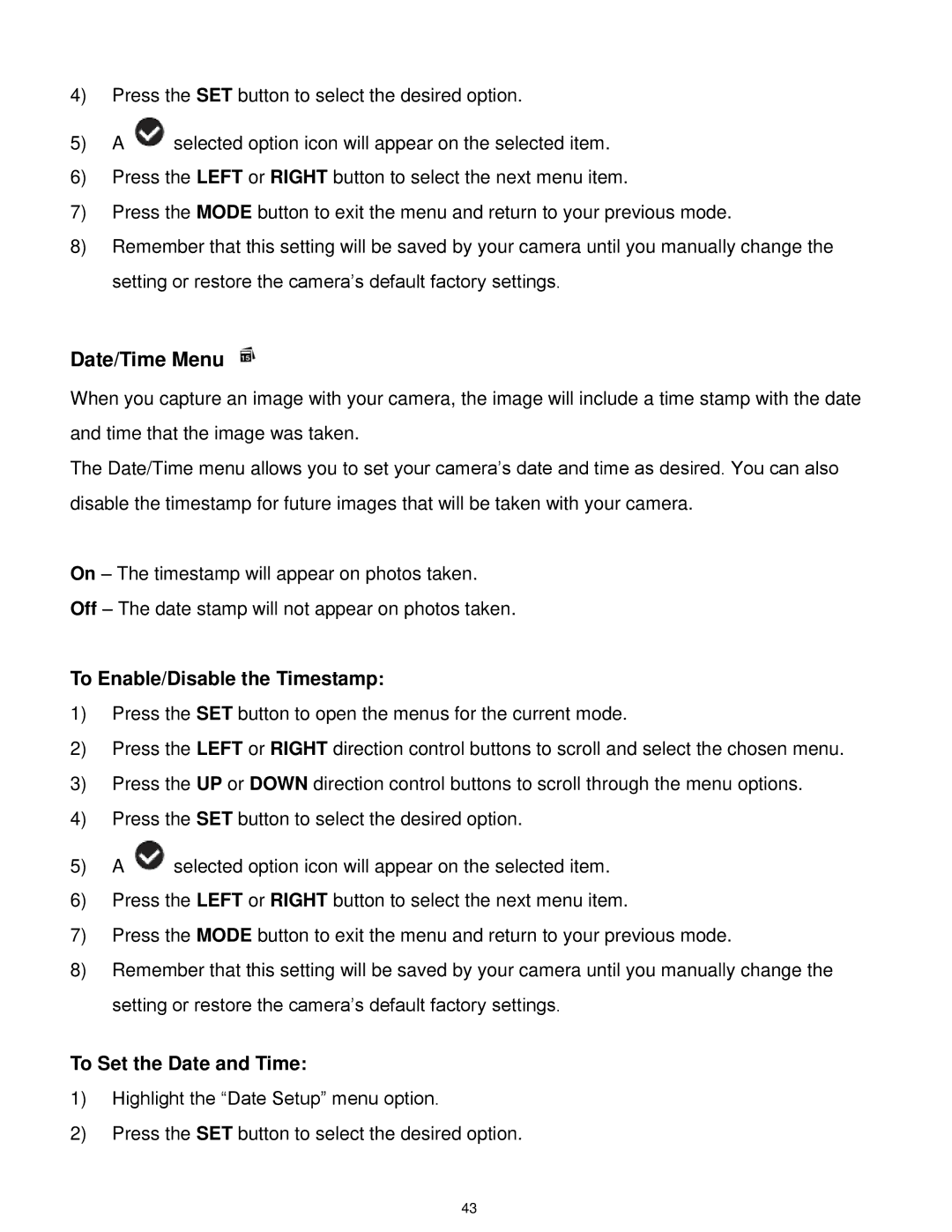 Vivitar VX018GRAPH, VX018GRAY user manual Date/Time Menu 