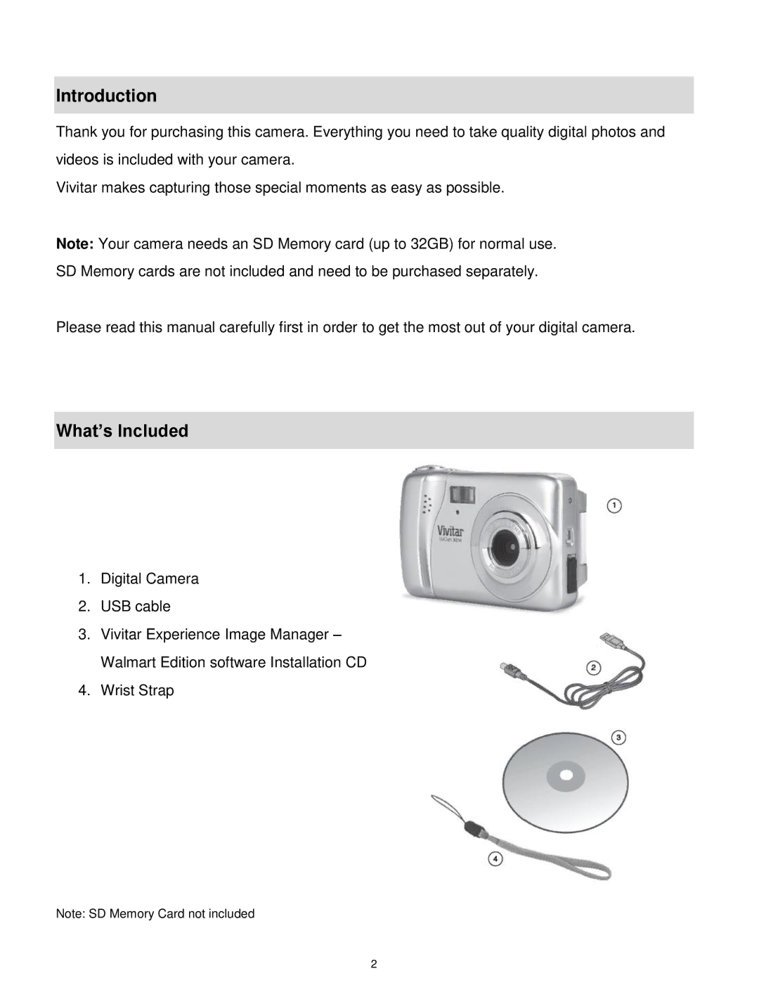 Vivitar X014 user manual Introduction, What’s Included 