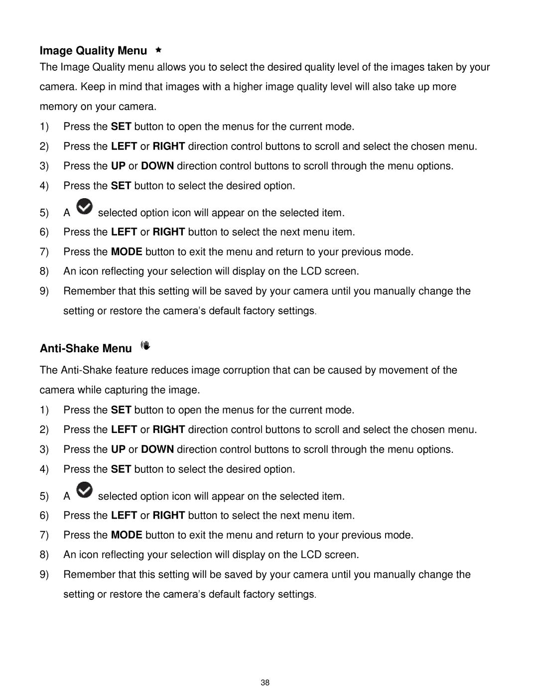 Vivitar X014 user manual Image Quality Menu 