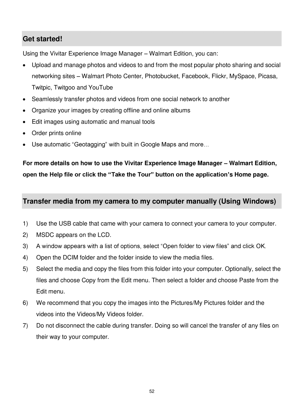 Vivitar X014 user manual Get started 