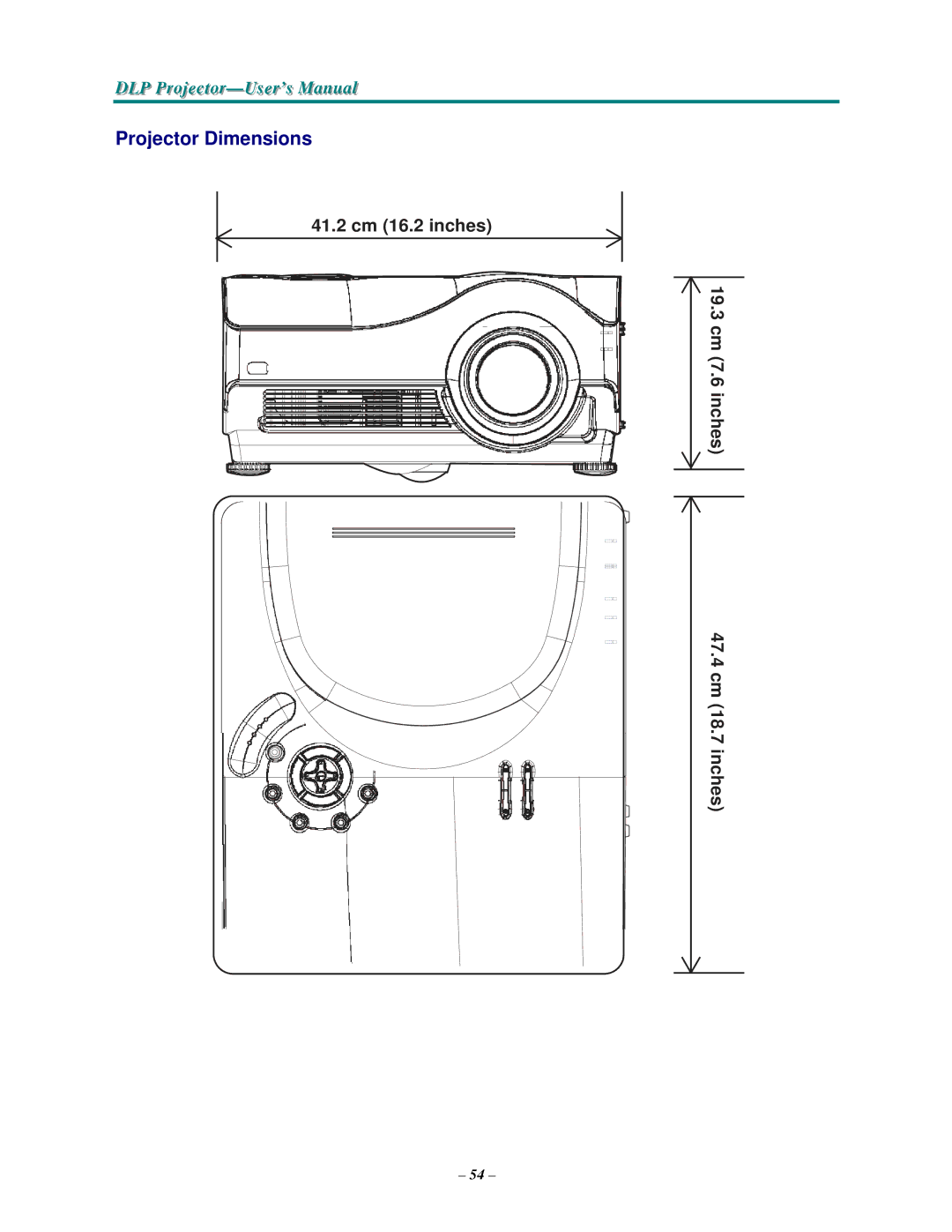 Vivitek D3355 manual Projector Dimensions 