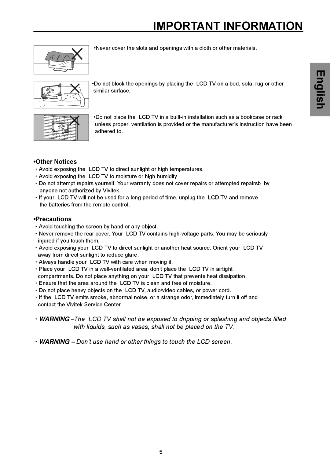 Vivitek DVD Combo manual Other Notices, Precautions 