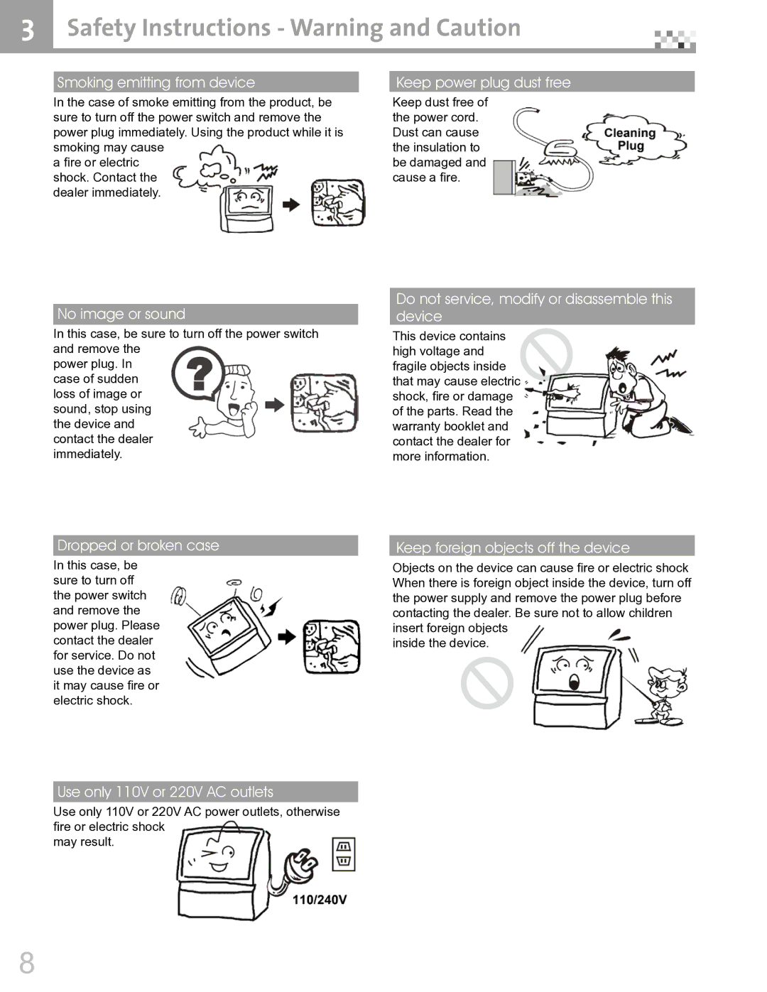 Vivitek DVR5612 manual Safety Instructions Warning and Caution 