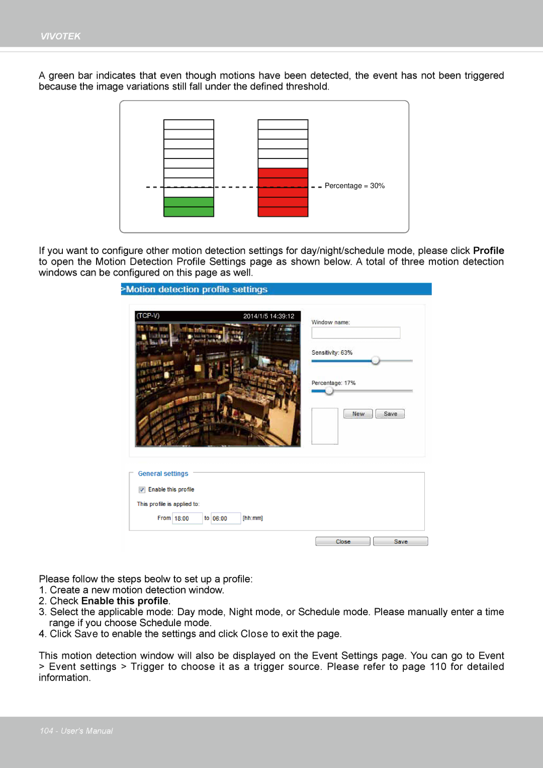 Vivitek IB8156-C user manual Percentage = 30% 