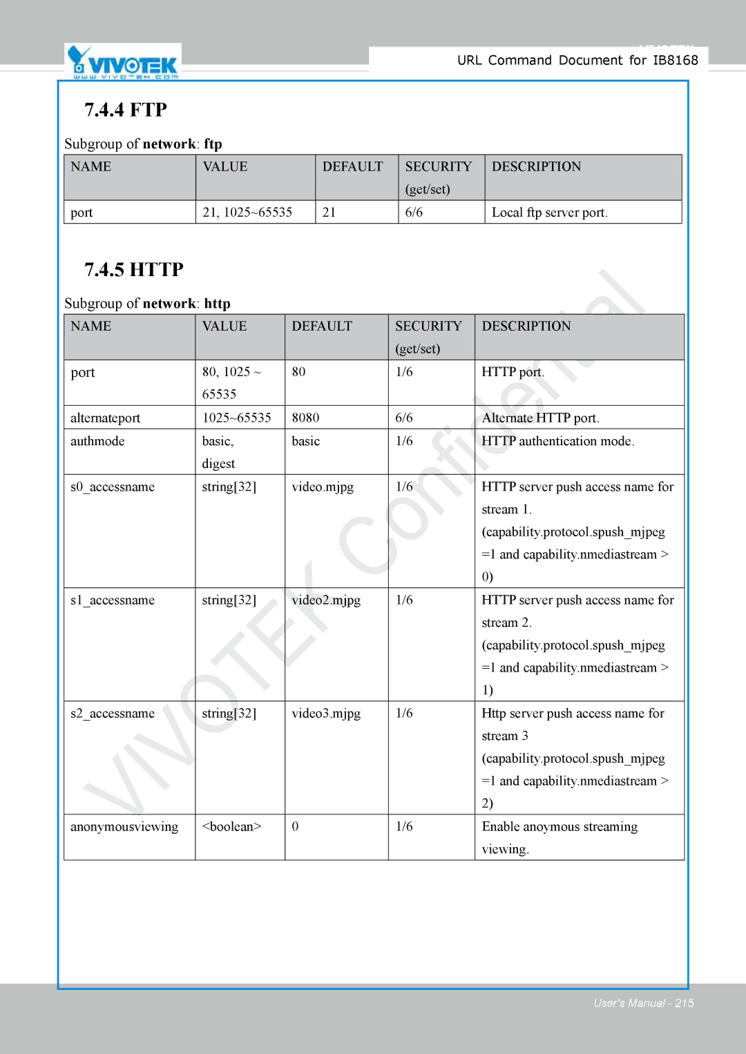 Vivitek IB8156-C user manual 4 FTP 