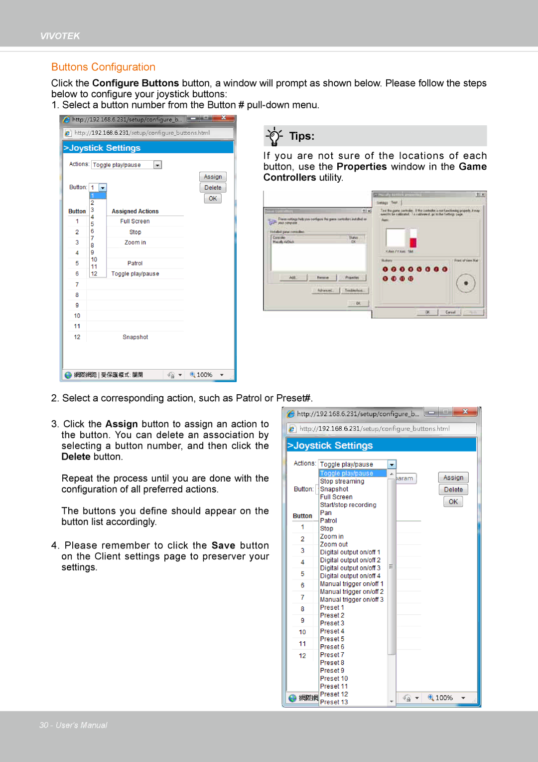 Vivitek IB8156-C user manual Buttons Configuration 