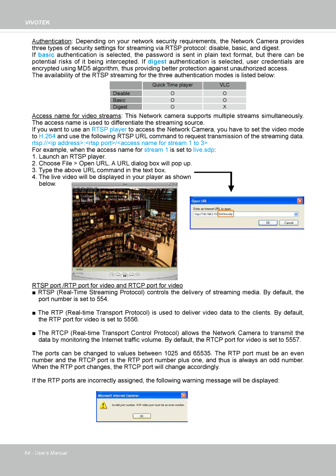 Vivitek IB8156-C user manual Vlc 