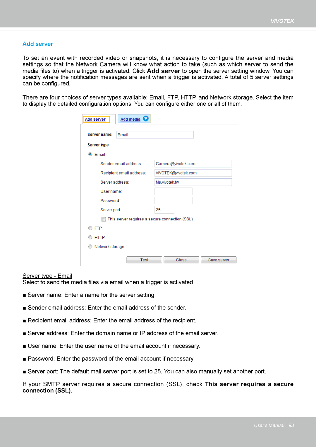 Vivitek IB8156-C user manual Add server 