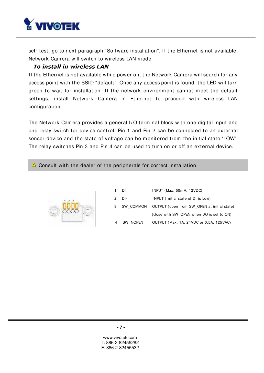 Vivotek 3123, PT3113 manual To install in wireless LAN 