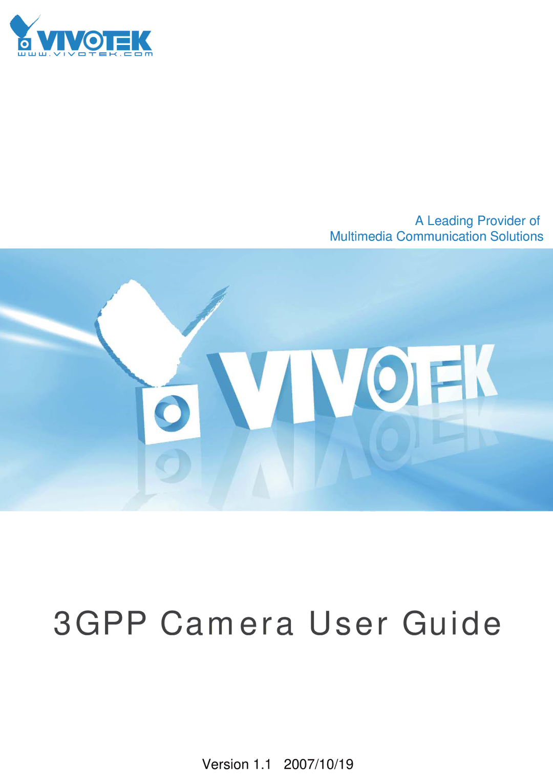 Vivotek manual 3GPP Camera User Guide 