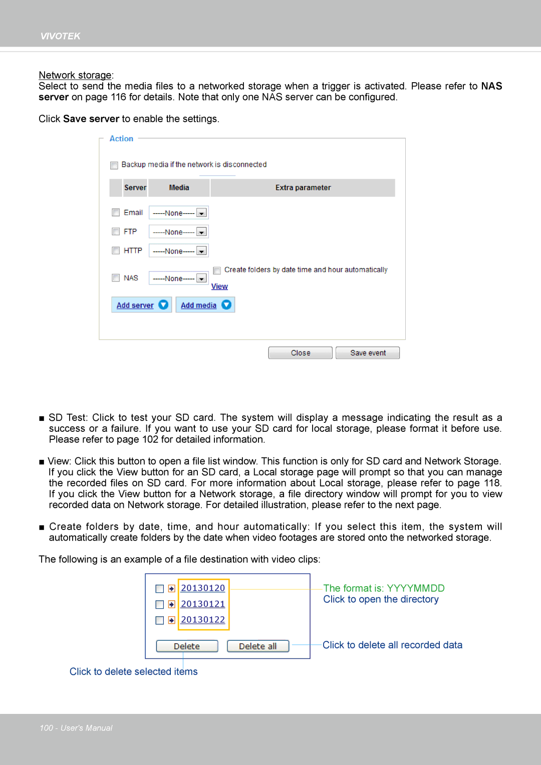 Vivotek 8137HV, FD1837H user manual Format is Yyyymmdd 