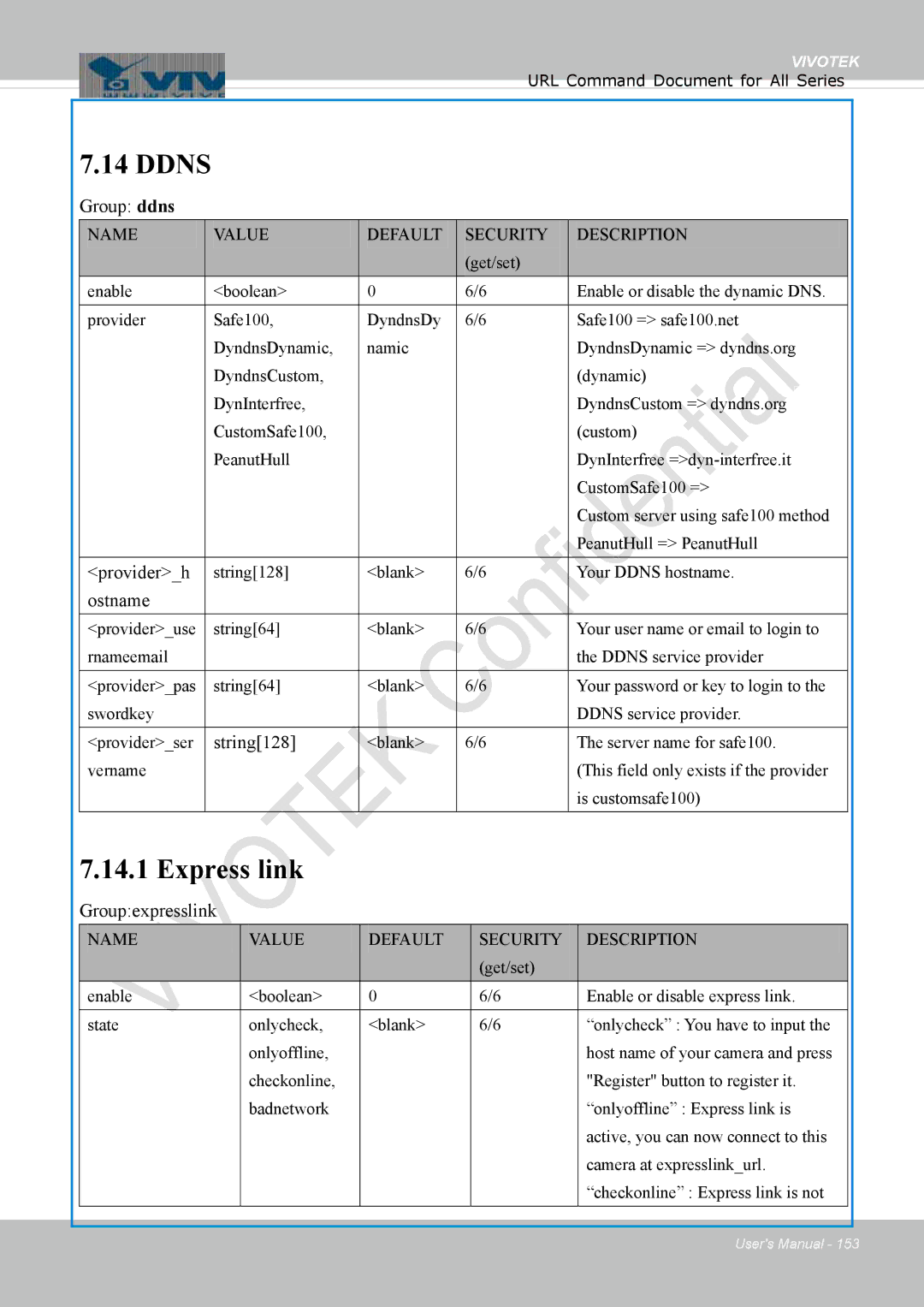 Vivotek FD1837H, 8137HV user manual Ddns, Express link 