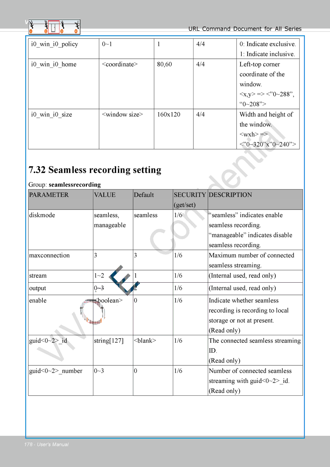 Vivotek 8137HV, FD1837H user manual Seamless recording setting, Group seamlessrecording, Default 