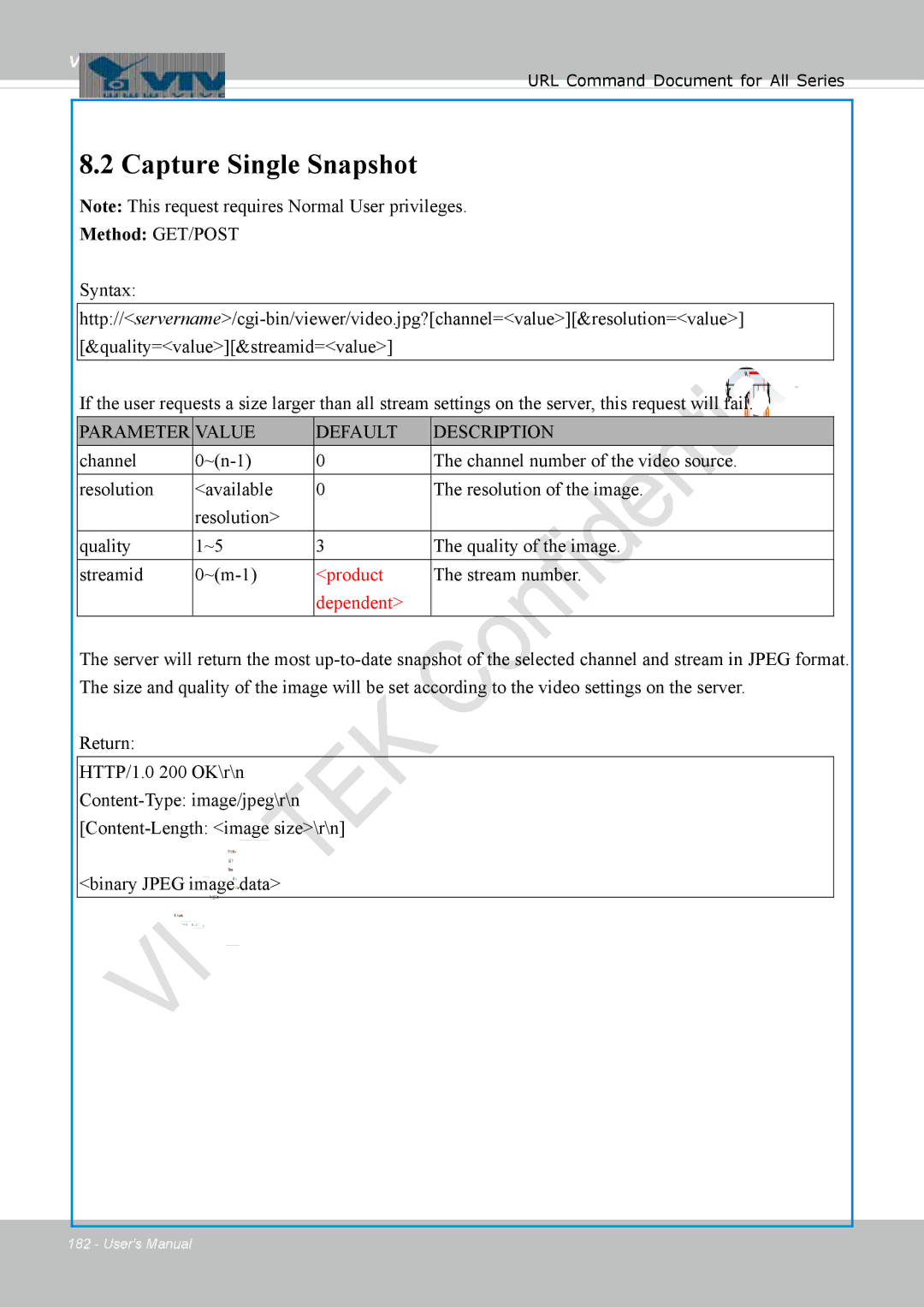 Vivotek 8137HV, FD1837H user manual Capture Single Snapshot, Stream number 