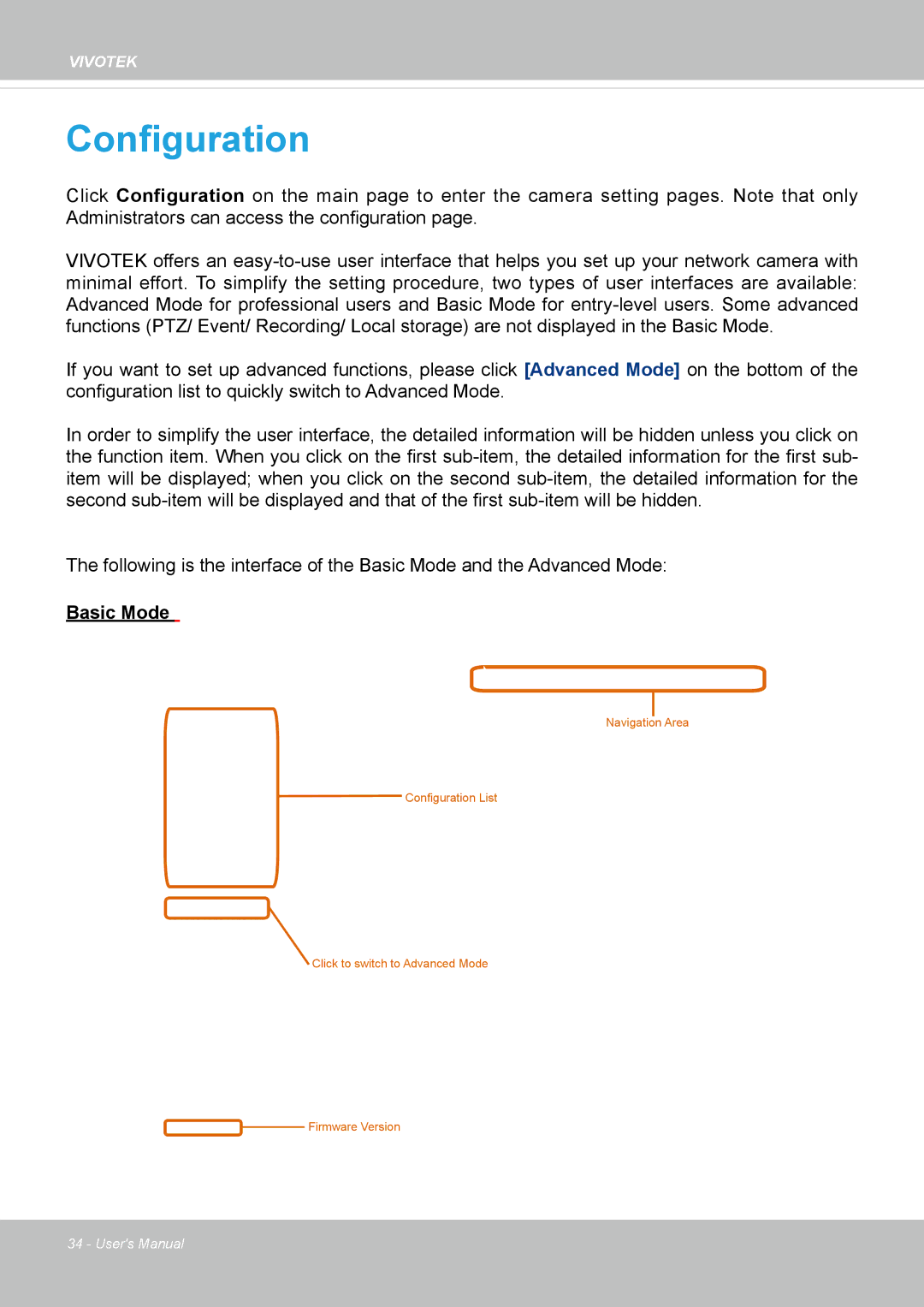 Vivotek 8137HV, FD1837H user manual Configuration 