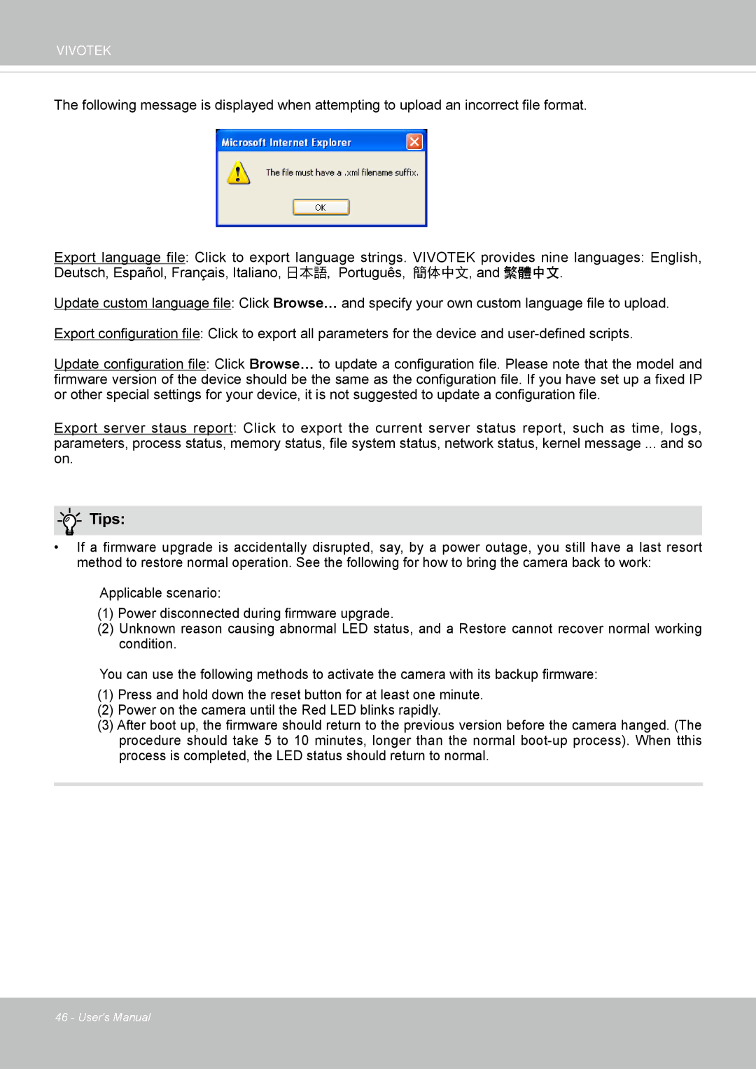 Vivotek 8137HV, FD1837H user manual Tips 