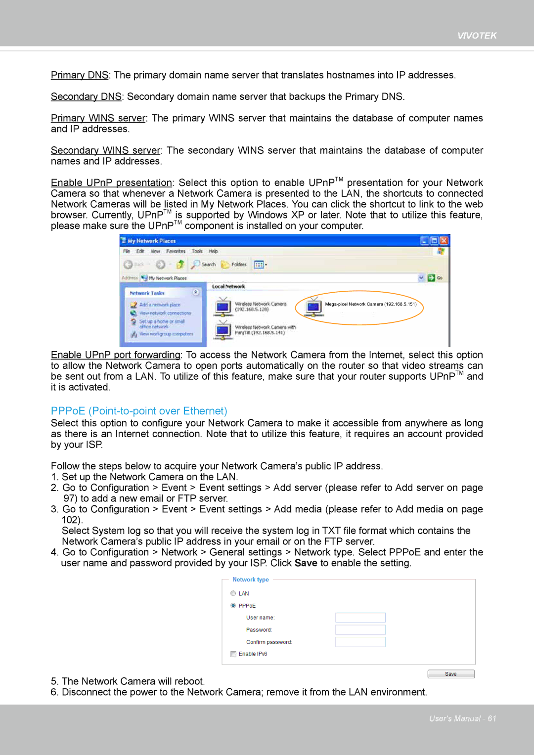 Vivotek FD1837H, 8137HV user manual PPPoE Point-to-point over Ethernet 