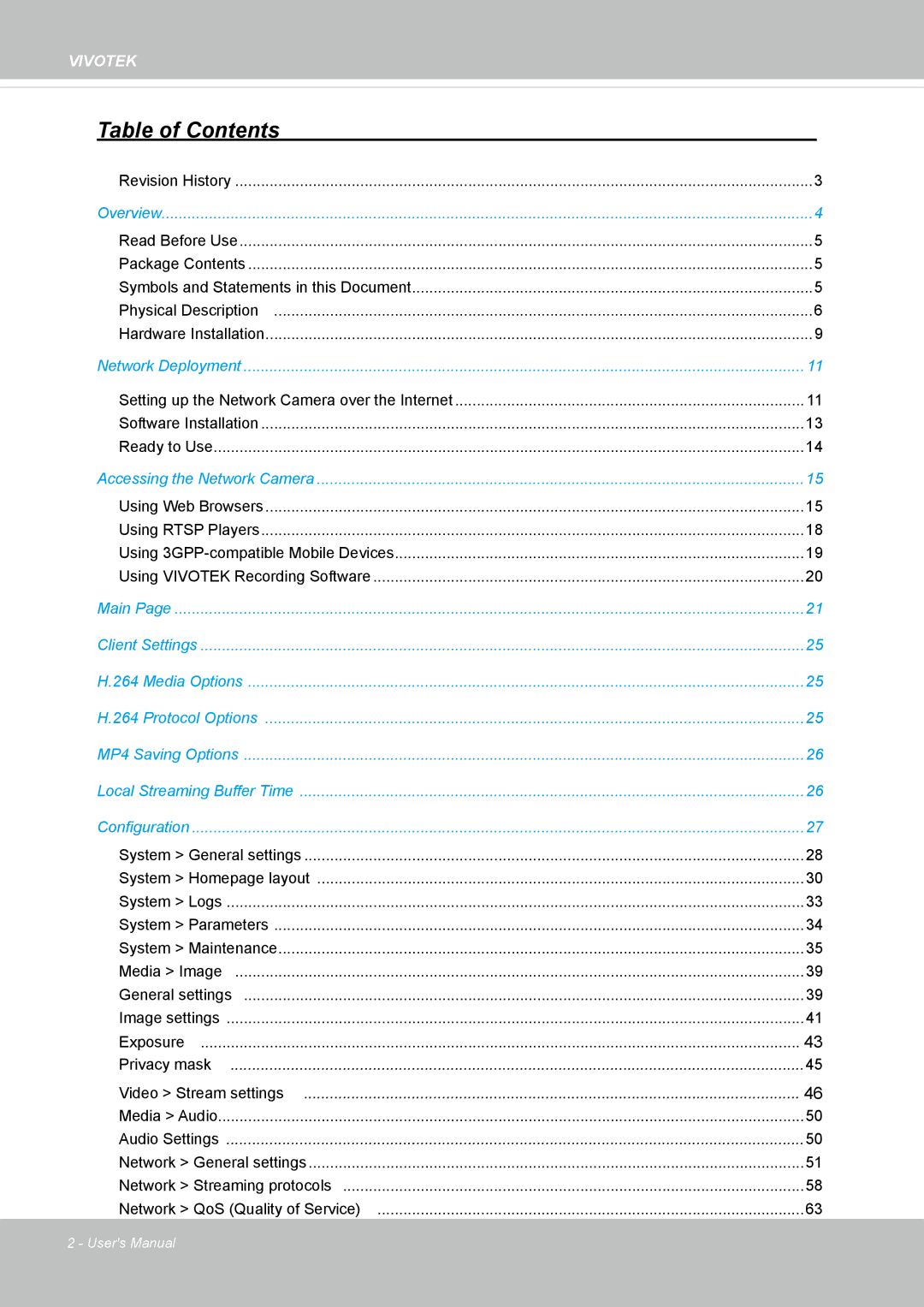 Vivotek CC8130 user manual Table of Contents 