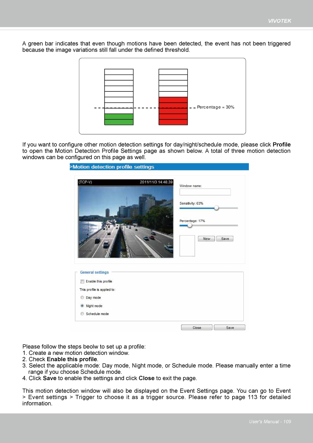 Vivotek FD-8372 user manual Percentage = 30% 